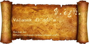 Valasek Ádám névjegykártya