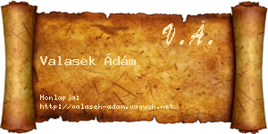 Valasek Ádám névjegykártya